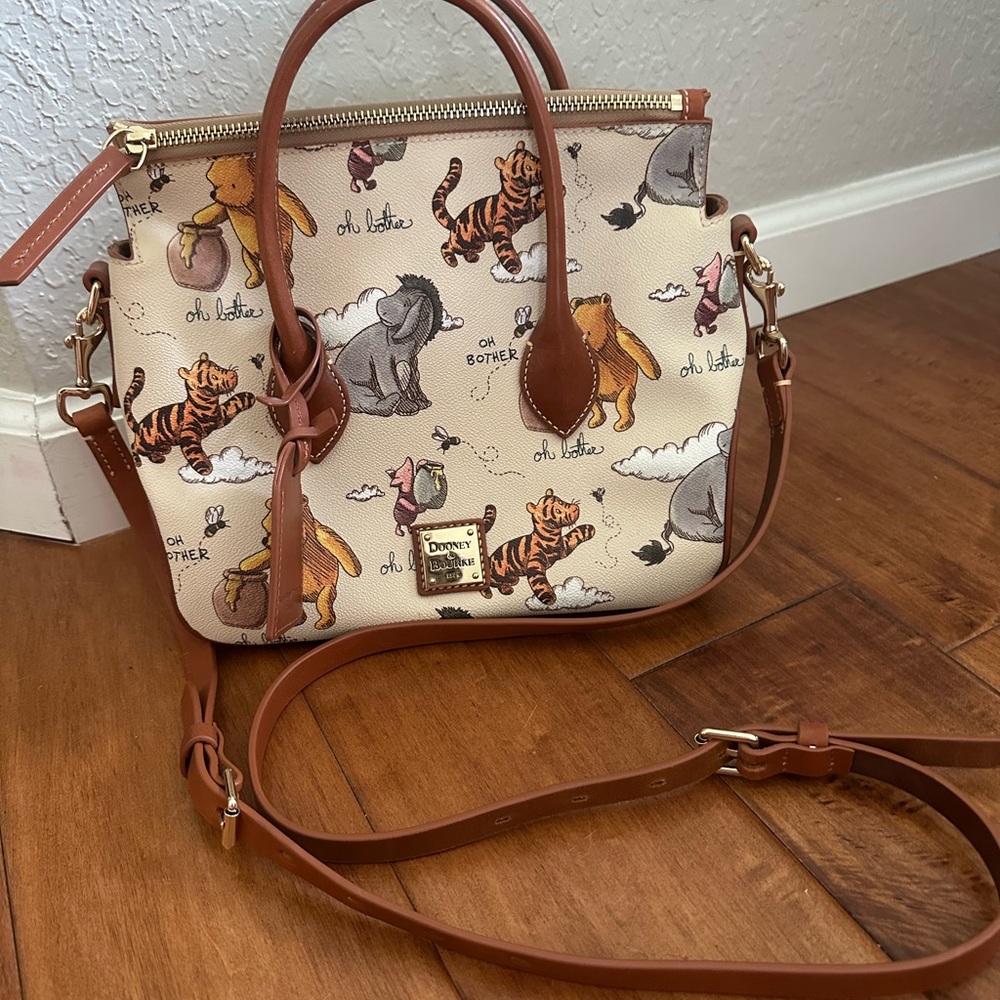 Dooney & Bourke Winnie the Pooh Print Satchel - Cream and Brown